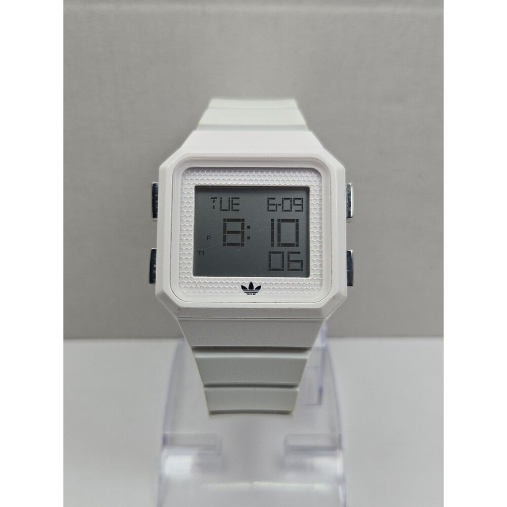 Adidas Peachtree White Sparkle 38mm Digital Sports Watch 5ATM Y2K New Battery